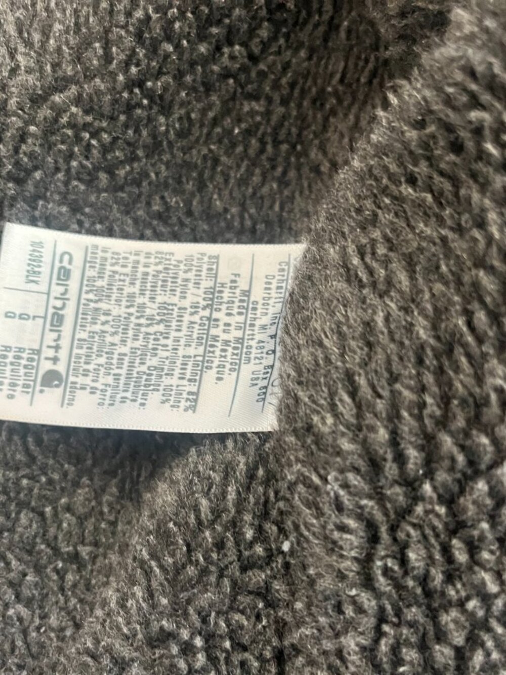 Carhartt Men's L Washed Duck Jacket Sherpa lined model 0J4392-M - Picture 7 of 10
